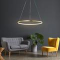 1-Light LED Pendant Light 40cm 60cm 80cm Aluminum Acrylic Circle Gold White Black Painted Finishes Dimmable for Modern Simple Home Kitchen Bedroom 25W 38W 50W ONLY DIMMABLE WITH REMOTE CONTROL