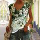 Women's Tank Top Floral Casual Holiday Blue Purple Green Print Sleeveless Basic V Neck Regular Fit