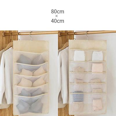 Dual-Sided Hanging Closet Organizer Pocket for Underwear Stocking Toiletries Accessories Bra Dresser Panty Socks Drawers Home Basics