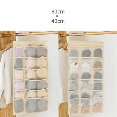 Dual-Sided Hanging Closet Organizer Pocket for Underwear Stocking Toiletries Accessories Bra Dresser Panty Socks Drawers Home Basics