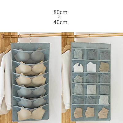 Dual-Sided Hanging Closet Organizer Pocket for Underwear Stocking Toiletries Accessories Bra Dresser Panty Socks Drawers Home Basics