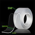 1 Roll 5M 2/3/5cm Width Transparent Double Sided Tape Nano Self-Adhesive Tape No Trace Reusable Tape Glue Sticker for Car Kitchen Bathroom