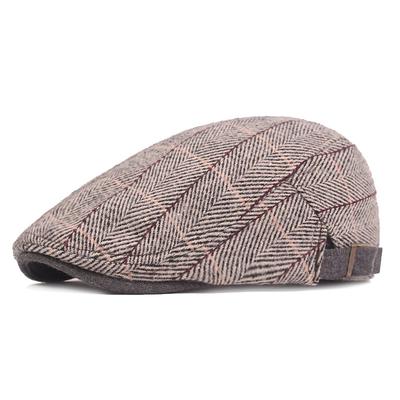 Men's Flat Cap Tweed Cap Black Khaki Cotton Print 1920s Fashion Outdoor Casual Outdoor Street Daily Plaid Windproof Comfort Breathable Fashion