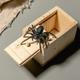 Spider Prank Box, Scary Wooden Box Spider Spoof Creative Toys, Halloween Prank Toys Christmas Gift