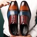 Men's Oxfords Derby Shoes Formal Shoes Brogue Dress Shoes Business British Gentleman Wedding Party Evening PU Lace-up Blue Coffee Spring Fall