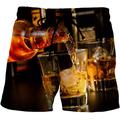 Men's Board Shorts Swim Shorts Swim Trunks Summer Shorts Beach Shorts Pocket Drawstring Elastic Waist Graphic Prints Beer Comfort Quick Dry Outdoor Daily Going out Fashion Streetwear 1 2