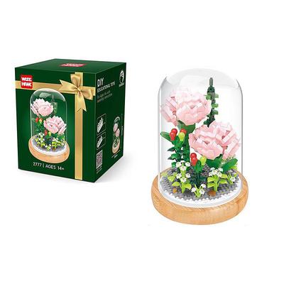 Women's Day Gifts Building Blocks,Create Beautiful Flower Bouquets with this 1pc Flower Building Kit - Perfect for Adults Kids! Mother's Day Gifts for MoM