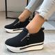 Women's Sneakers Canvas Shoes Xmas Shoes Plus Size Height Increasing Shoes Outdoor Christmas Summer Winter Hidden Heel Round Toe Closed Toe Fashion Sporty Casual Canvas Lace-up Anime Cartoon Black Red