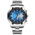 FNGEEN Men Quartz Watch Luxury Large Dial Fashion Wristwatch Luminous Calendar Waterproof Stainless Steel Strap Watch