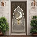 Eid Mubarak Ramadan Kareem Door Covers Mural Decor Door Tapestry Door Curtain Decoration Backdrop Door Banner Removable for Front Door Indoor Outdoor Home Room Decoration Farmhouse Decor Supplies