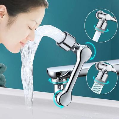 Faucet Extender 1080 Degree Extension, Universal Faucet Aerator Splash Kitchen Tap Filter Nozzle Bubbler Bathroom Kitchen Washroom 2 Spray Modes Faucet Aerator Attachment