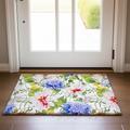 Green Yellow Floral Doormat Non-Slip Oil Proof Rug Indoor Outdoor Mat Bedroom Decor Bathroom Mat Entrance Rug Door Mat