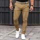 Men's Trousers Chinos Chino Pants Casual Pants Patchwork Front Pocket Plain Comfort Breathable Casual Daily Holiday Cotton Blend Fashion Basic Brown Light Grey