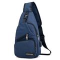 Men's Crossbody Bag Chest Bag Oxford Cloth Outdoor Daily Going out Solid Color Black Dark Blue Gray