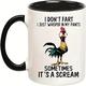 I Don't Fart - I Just Whisper In My Pants And Sometimes It's A Scream - Funny Chicken Rooster Coffee Cup - 11 Ounce Novelty Coffee Mug for restaurants/cafes