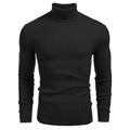 Men's Sweater Pullover Sweater Jumper Turtleneck Sweater Fall Sweater Ribbed Knit Knitted Plain Turtleneck Stylish Casual Daily Wear Vacation Clothing Apparel Spring Fall Wine Black M L XL