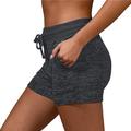 Women's Drawstring Yoga Shorts Quick-drying Solid Colored Elastic Running Bottom Contrasting Colors Pants