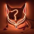 Holloween Mask Led Fox Mask Plastic Led Light Up Masks Cosplay Mask Headwear Halloween Mask Party