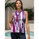 Women's Tank Top Graphic Casual Blue Purple Green Print Sleeveless Fashion Crew Neck Regular Fit Summer