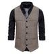 Men's Vest Waistcoat Wedding Daily Sporty 1920s Fall Pocket Polyester Thermal Warm Solid Color Single Breasted V Neck Regular Fit Black Coffee Gray Vest