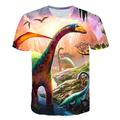 Kids Boys T shirt Tee Animal Dinosaur Short Sleeve Crewneck Children Top Casual Cool Daily Summer Multicolor 3-12 Years