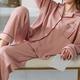 Women's Baby Blue Pajamas Sets Letter Casual Comfort Home Daily Bed Cotton Breathable Lapel Long Sleeve Shirt Pant Button Pocket Fall Winter White Pink
