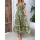 Women's Long Dress Maxi Dress Casual Dress Swing Dress Summer Dress Floral Paisley Tribal Fashion Casual Outdoor Daily Holiday Ruched Print Short Sleeve V Neck Dress Loose Fit Green Red Orange