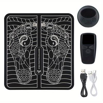 EMS Foot Massager Pad Portable Foldable Massage Mat Pulse Muscle Stimulation Improve Blood Circulation Relief Pain Relax Feet