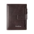 Men's Wallet Credit Card Holder Wallet PU Leather Daily Zipper Large Capacity Lightweight Durable Solid Color Dark Brown Black Brown