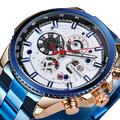 FORSINING Men's Mechanical Watch Dress Watch Large Dial Waterproof Dual Time Zones Day Date Stainless Steel Watch