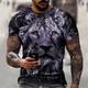 Face Street Mens 3D Shirt Casual Green Summer Cotton Men'S Tee Graphic Animal Lion Crew Neck 3D Print Plus Size Daily Short Sleeve Clothing Apparel Designer Basic Slim Fit