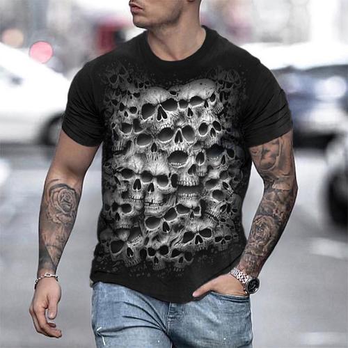 Men's Plus Size Shirt Big and Tall Graphic Round Neck Print Short Sleeve Summer Designer Casual Big and Tall Daily Holiday Tops