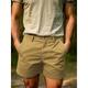 Men's Shorts Chino Shorts Bermuda shorts Work Shorts Button Pocket Plain Comfort Short Outdoor Daily Going out Cotton Blend Streetwear Stylish Black Navy Blue