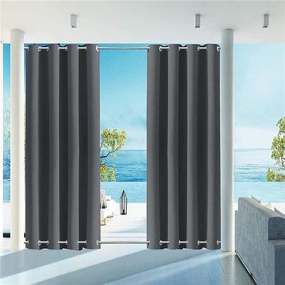 Waterproof Outdoor Curtain Privacy, Double Grommet(Top and Bottom) Sliding Patio Curtain Farmhouse Drapes, Pergola Curtains Grommet For Gazebo, Balcony, Porch, Party, Hotel, 1 Panel