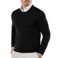 Men's Pullover Sweater Jumper Jumper Ribbed Knit Cropped Knitted Plain Crew Neck Keep Warm Modern Contemporary Daily Wear Going out Clothing Apparel Fall Winter Black Yellow S M L