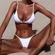 Women's Swimwear Bikini 2 Piece trikini Normal Swimsuit 2 Piece Open Back Sexy Pure Color Strap Vacation Beach Wear Bathing Suits