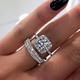 Ring Wedding Classic F1209 Platinum Gold Copper Precious Fashion Simple 2pcs Zircon