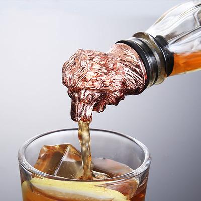 Wine Liquor Spirit Pourer Animal Head Stainless Steel Unique Bottle Stoppers Aerators Bar Tools