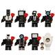 8 Pcs Skibidi Toilet Man Toilet Man Series Audio Man TV Man Monitoring Man Puzzle Assembly Building Block Toy Bag