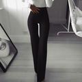 Women's Casual / Sporty Athleisure Flare Chinos Bell Bottom Wide Leg Full Length Dress Pants Weekend Yoga Stretchy Plain Comfort Mid Waist Slim White Black Blue Wine Coffee S M L XL