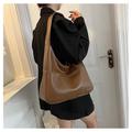 Women's Tote Shoulder Bag PU Leather Daily Office Career Black Brown