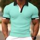 Men's Polo Shirt Sport Polo Casual Sports Ribbed Polo Collar Short Sleeve Fashion Basic Solid Color Classic Style Summer Regular Fit Black White Light Green Red Brown Light Blue Polo Shirt
