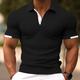 Men's Polo Shirt Sport Polo Casual Sports Ribbed Polo Collar Short Sleeve Fashion Basic Solid Color Classic Style Summer Regular Fit Black White Light Green Red Brown Light Blue Polo Shirt