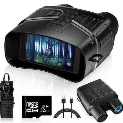 4KB Night Vision Goggles - 4K Night Vision Binoculars 3'' Large Screen Binoculars Can Save Photo And Video With 32GB Memory Card Rechargeable Lithium Battery