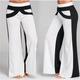 Women's Pants Trousers Polyester Color Block White Blue Casual Daily Mid Rise Long Sports Outdoor Spring Fall