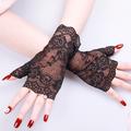 Women's Ladies Fingerless Gloves Lace Gloves Date Vacation Party / Cocktail Solid / Plain Color Spandex Net Bridal Gloves Casual Wedding Wedding Casual / Daily 1 Pair