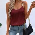 Women's Tank Top Camisole Waffle Plain Sparkly Party Casual Sequins Black Sleeveless Party Metallic V Neck Summer
