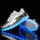 Boys Girls Sneakers LED Light up Shoes High Top USB Charging PU Non Slip Quick Charge Hip-Hop Dancing Shoes Little Kids(4-7ys) Big Kids(7years ) Running Shoes Silver Gold White
