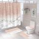 4pcs Bathroom Sets Rugs Shower Curtain Marble Pattern Shower Curtain With Hooks Non-Slip Bathroom Rug Toilet U-Shape Mat Toilet Lid Cover Pad Bathroom Decor