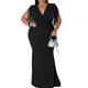 Women's Plus Size Black Sequin Dress Fringe Dress Prom Dress Party Dress Sparkly Dress Solid Color V Neck Tassel Sleeveless Spring Formal Maxi long Dress Date Dress